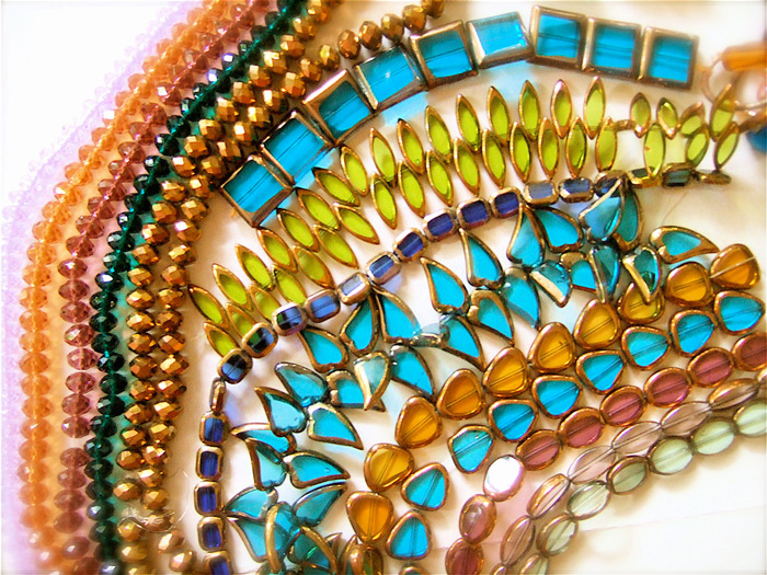 Gold Border Glass &Amp; Crystal Crystal Multicolor Glass Beads Curtain