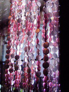 Purple Silver Bead Curtain Screen
