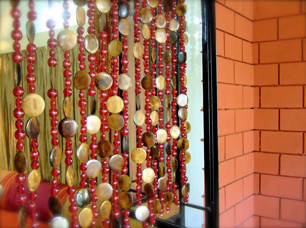 Bone Red 2 Multicolor Bead Curtain