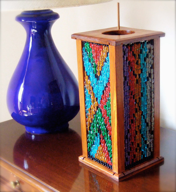 Beaded Box Candle Stand Beaded Box Candle Stand
