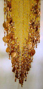 Wall Decor Eclectic Gold Bead Draped Curtain