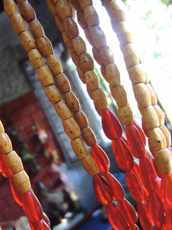 San Fran Colorful Door Beads Curtain Wood &Amp; Glass Bead Curtain For Interiors