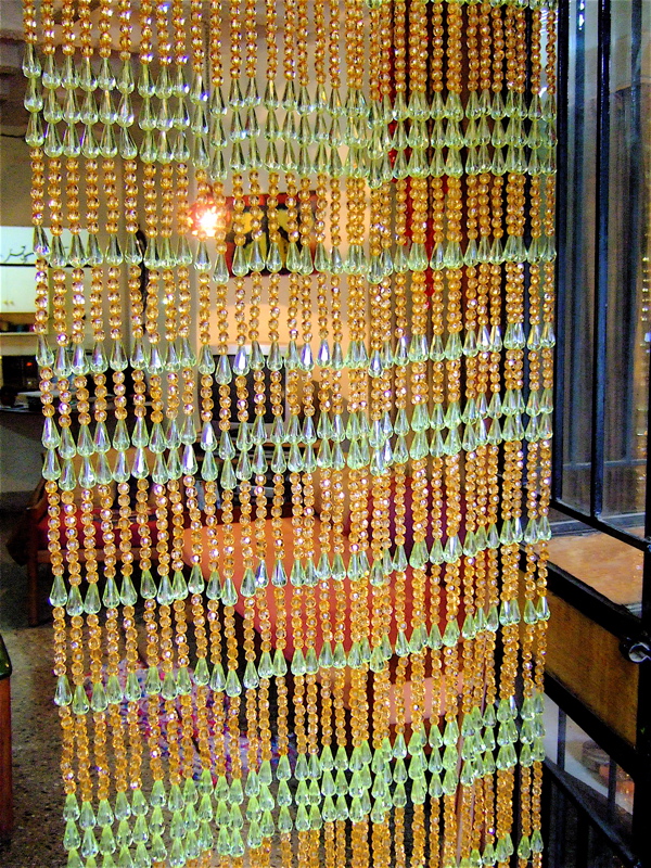 Champagne Gree Acrlic Crystal Bead Curtain Grand Cayman Island Crystal Bead Curtain Installation