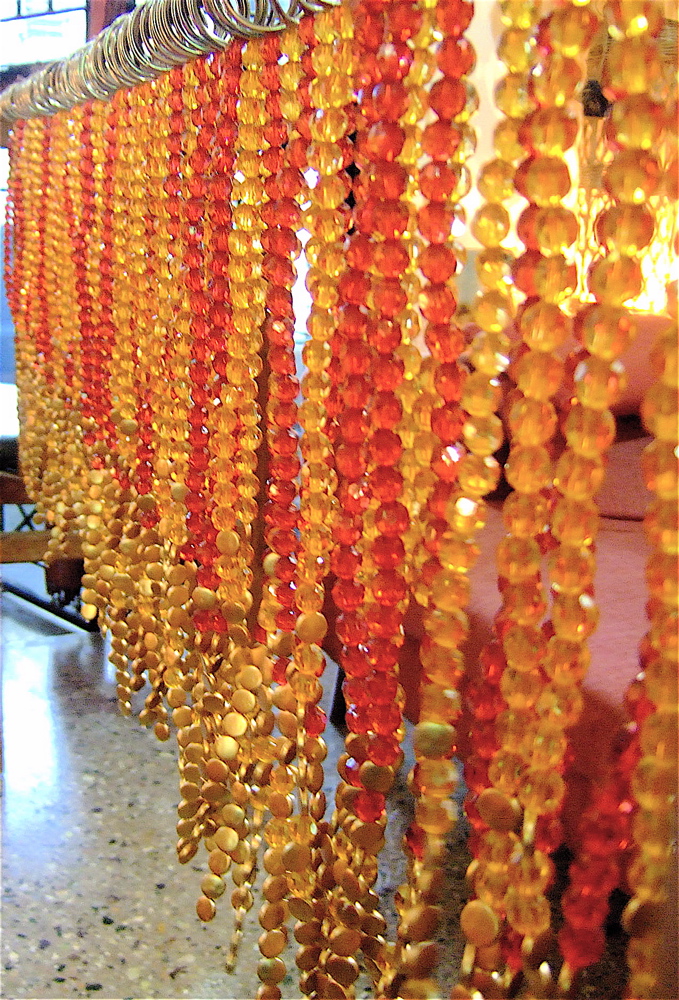 Red Champagne Acrylic Crystal, Beads Living Room Partition