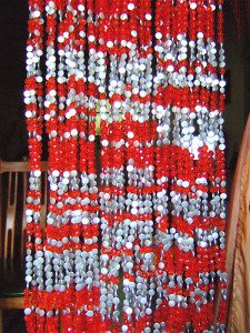 Buy Room Dividers In Red Silver Bead Strings