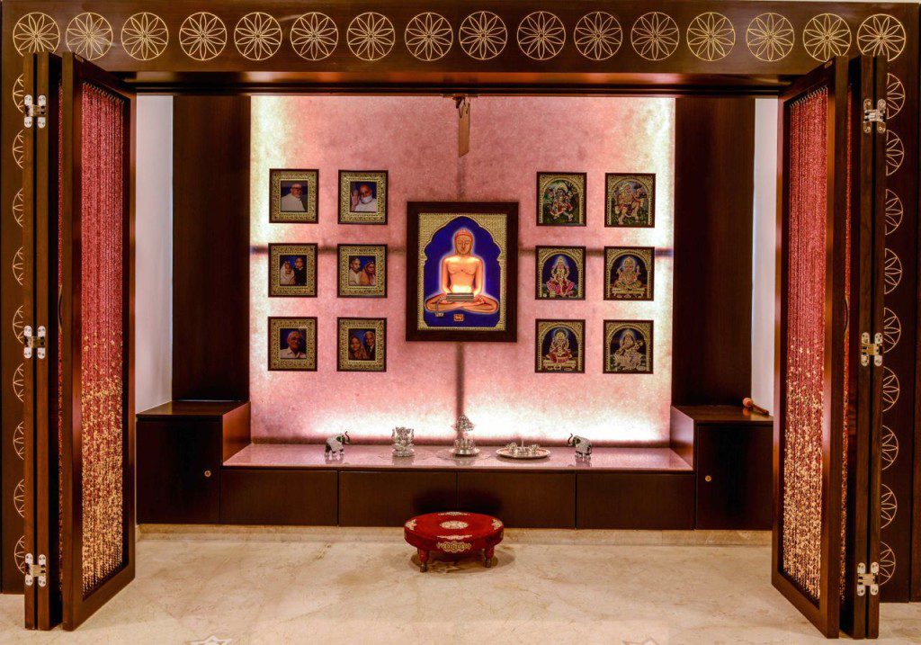 Trending Beaded Curtain Interiors Pooja-Room-1