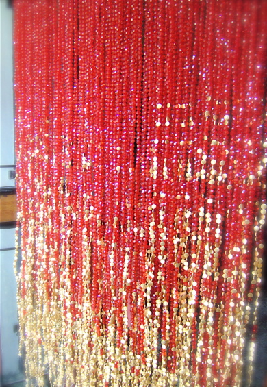 Red Acrylic Crystal Gold Bead Curtain 4 Shop Door Bead Curtain
