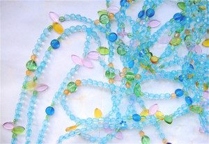 Sky Blue Pastel Beaded Screen Handmade Curtain