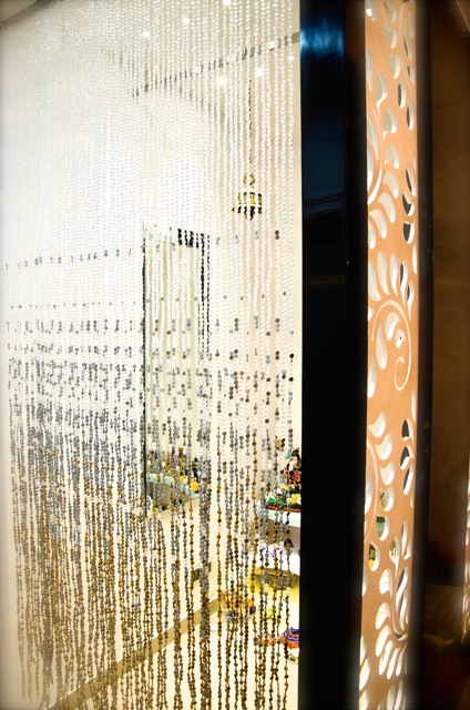 Hotel Interiors White Silver Gold Bead Curtain Crystal Room Separator