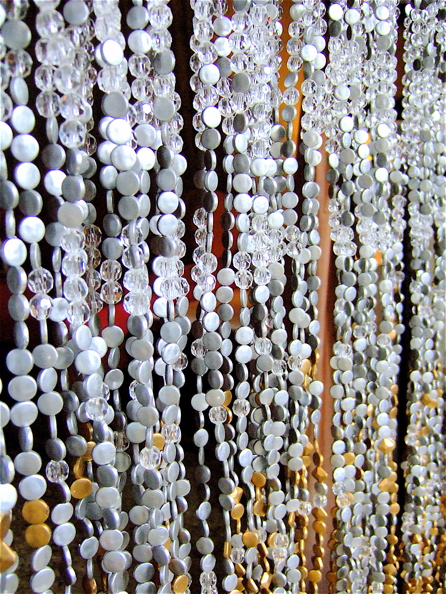 Hotel Interiors White Silver Gold Bead Curtain Dscf3884