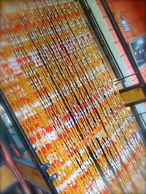 Bead Curtain for California restaurant seating separator