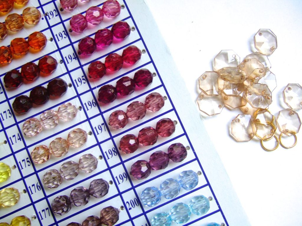 White Bead Curtain Colored Beads