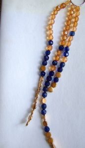 Navy Blue Champagne Acrylic Crystal Bead Curtain