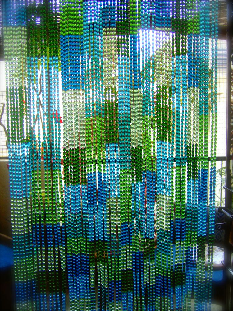 Blue Green Mosaic Design Glass Beaded Curtain Buy Glass Beaded Curtain Mosaic Bue Green