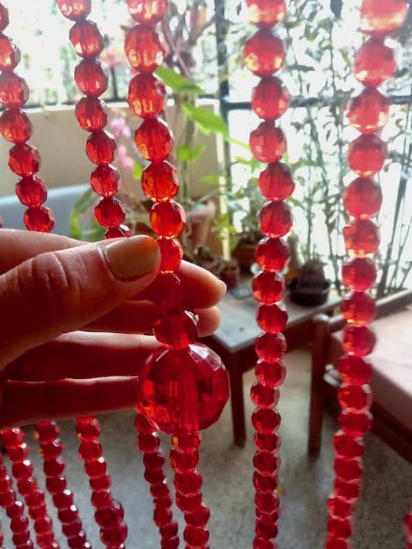 New York Red Crystal Beaded Curtain Red Crystal Beaded Curtain