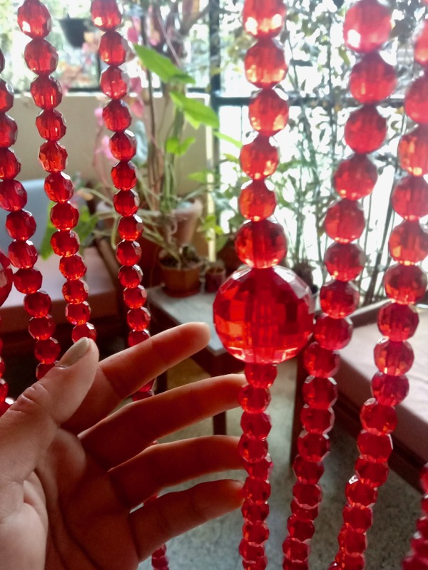 New York Red Crystal Beaded Curtain Blinds Home Interior