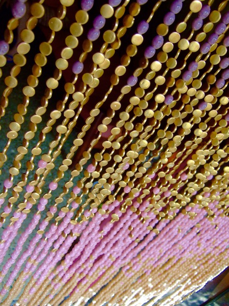 Purple Beige Ombre Glass Beaded Curtain Handmade Glass Bead Curtain