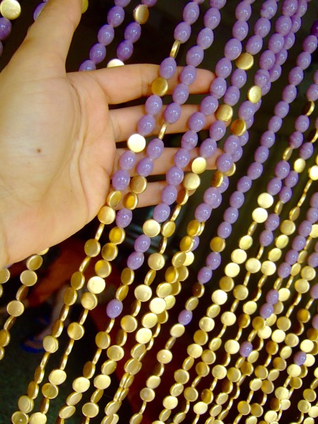 Purple Beige Ombre Glass Beaded Curtain Purple Glass Beads Partitions For Home Decor