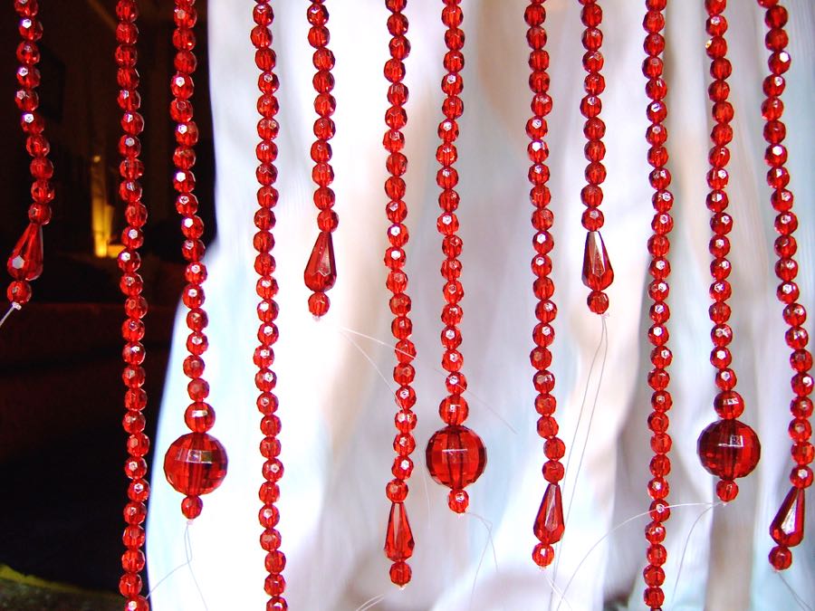 New York Red Crystal Beaded Curtain Door Beads Curtain