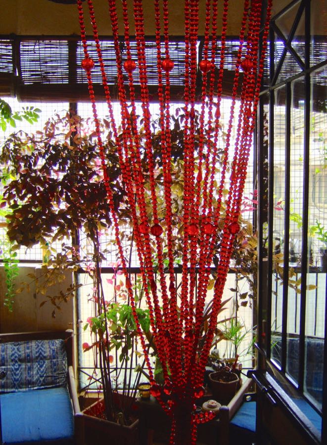 New York Red Crystal Beaded Curtain Room Partition Colourful