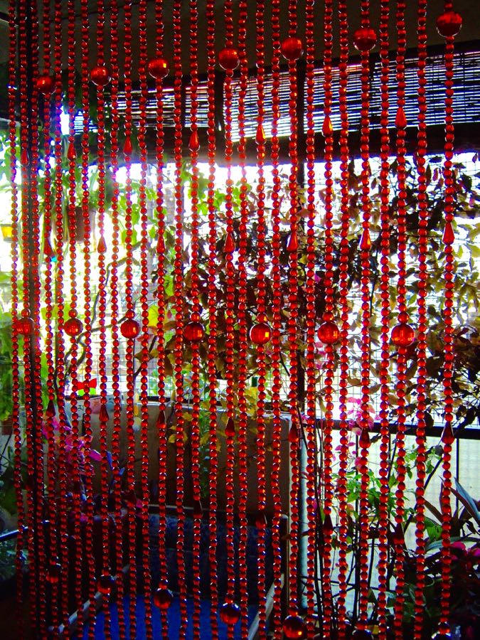 New York Red Crystal Beaded Curtain Red Bead Curtain
