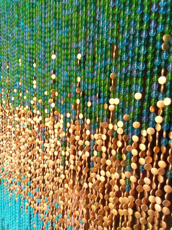 Hanging Sculpture Beaded Room Divider For Interior Design
