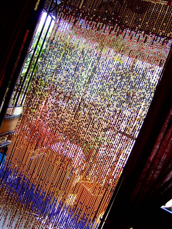 Gold Hanging Sculpture Seaside Sunset Inspired Beaded Curtain For Luxury Home Decor