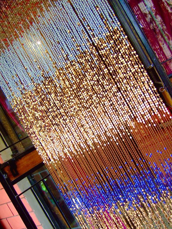 Gold Hanging Sculpture Interior Design Beads Curtain
