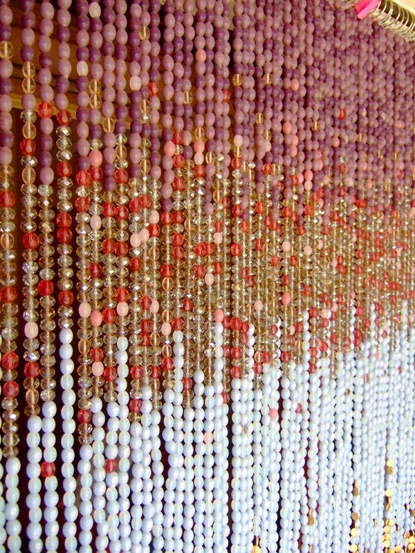 Gold Hanging Sculpture Bamboo Beaded Curtain