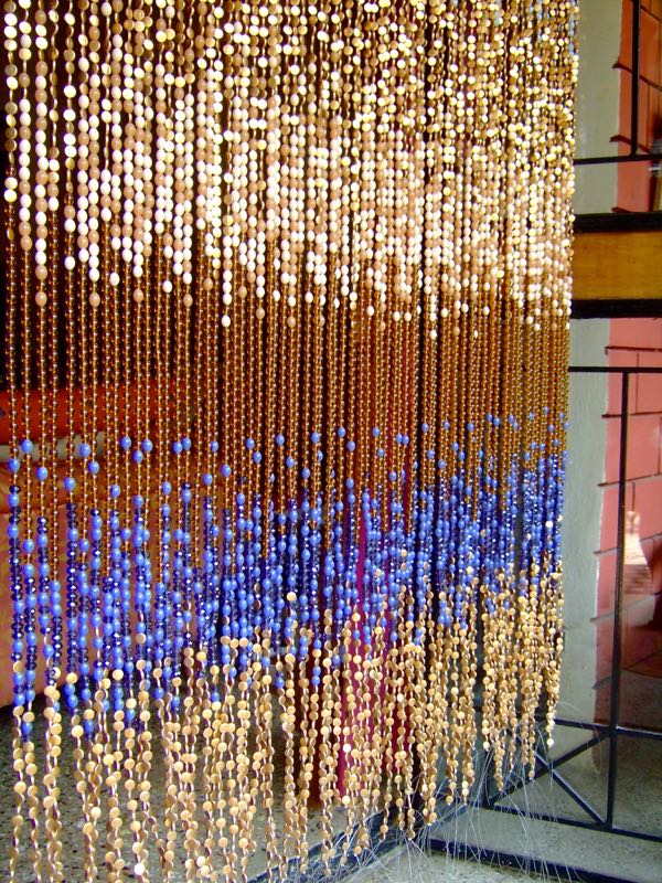 Gold Hanging Sculpture Glass Beads Curtain
