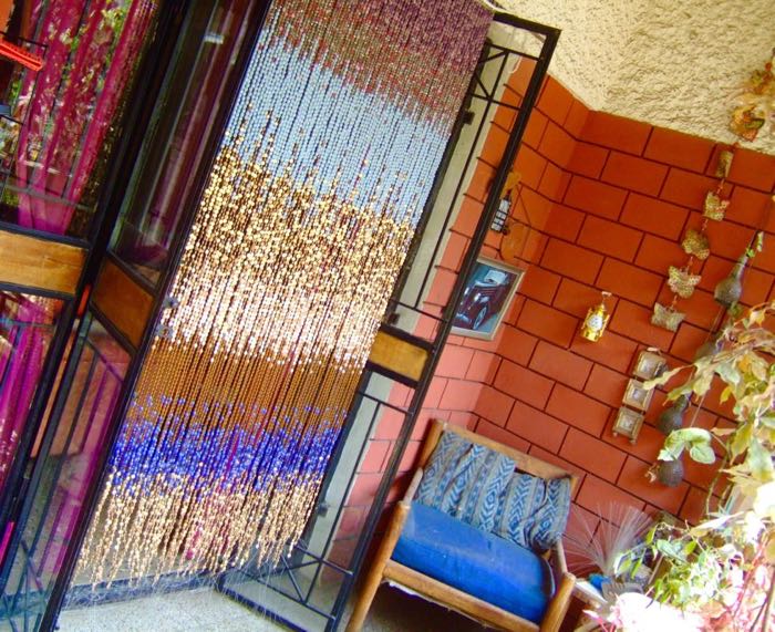Gold Hanging Sculpture Sea Side Sunset Inspired Beaded Partition