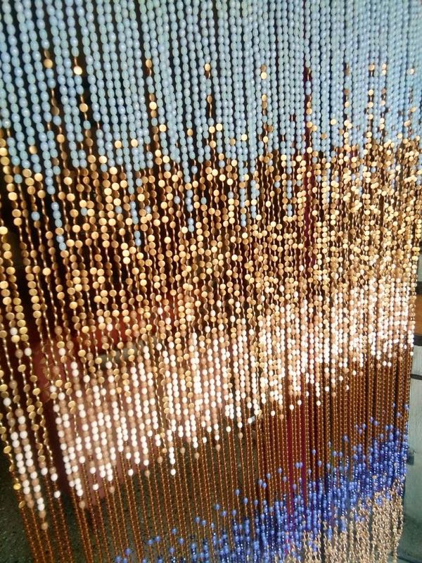 Gold Hanging Sculpture Luxury Interior Beaded Curtain