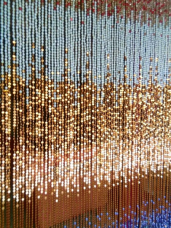 Gold Hanging Sculpture Glass Beaded Curtain
