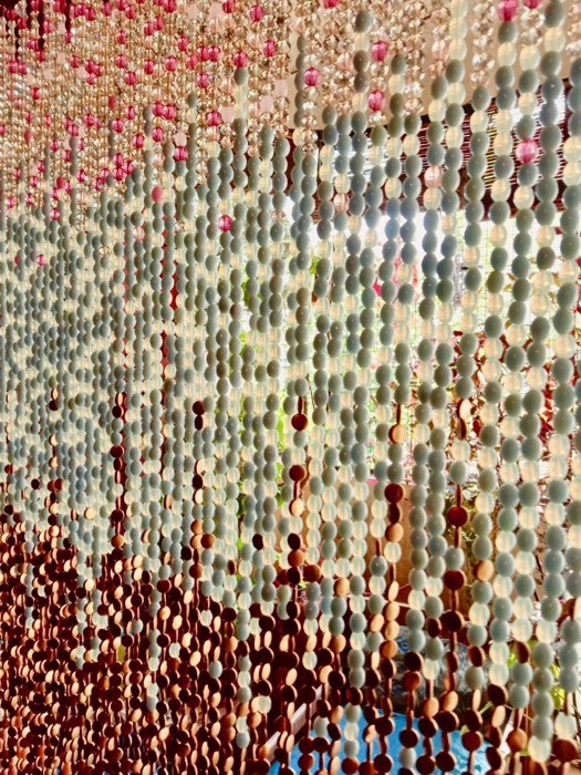 Gold Hanging Sculpture Glass Bead Curtain