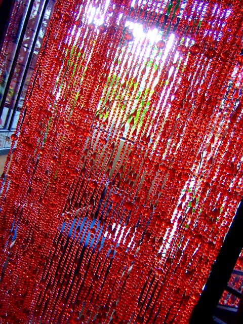 Red Crystal Bead Curtain Room Divider 18 Vintage Room Divider