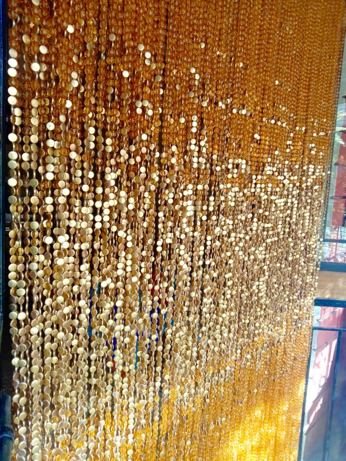 New York Champagne Double Gold Acrylic Crystal Beaded Room Partition 12 Gold Crystal Bead Curtain