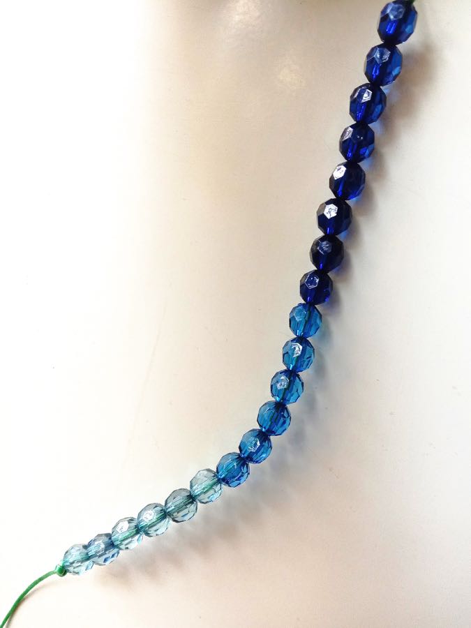 Crystal Beaded Room Divider Blue Ombre Beads Sample For Memories Of A Butterfly Clients