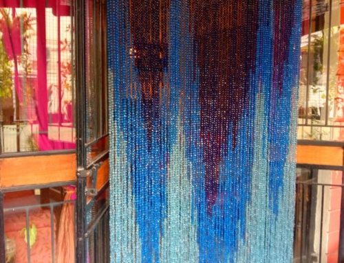 New York’s Best Beaded Curtains – Ombre Blue Acrylic Crystal Beaded Room Divider