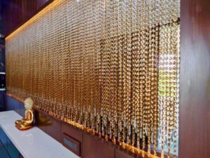 Luxury Crystal Bead Curtain In Amber And Topaz