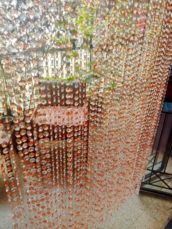 Restaurant Beaded Room Divider Crystal Gold Beaded Room Divider