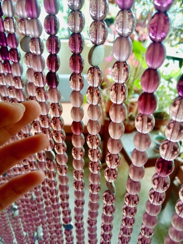 San Fran Colorful Door Beads Curtain Purple Glass Beaded Room Divider