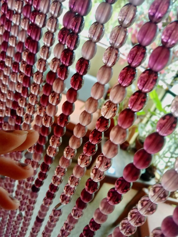 Purple Glass Beaded Room Divider Opaque Purple Glass Beads For Luxury Interior Design Curtains