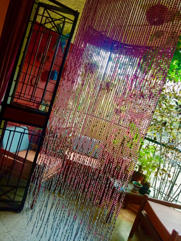 Purple Glass Beaded Room Divider Glass Room Divider
