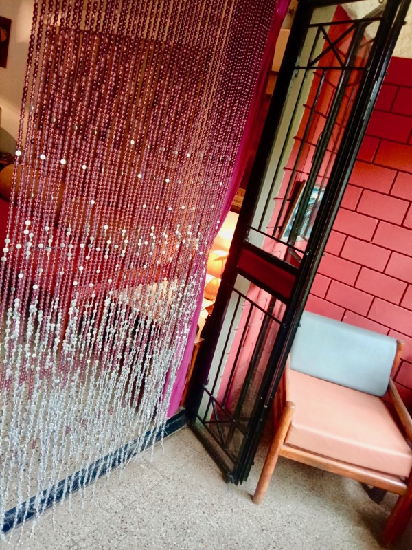Purple Glass Beaded Room Divider Contemporary Interior Design