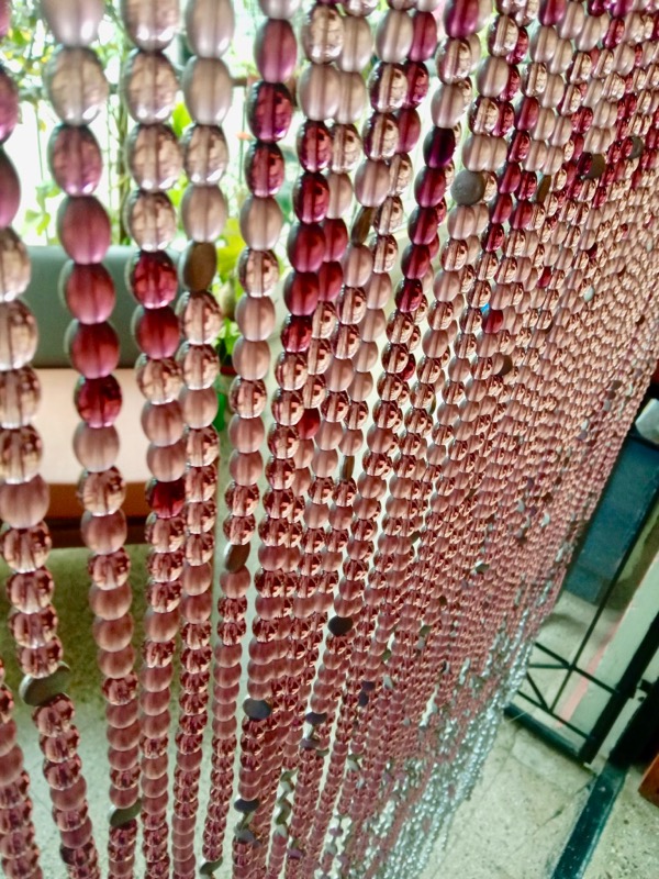 Purple Glass Beaded Room Divider Contemporary Interior Design