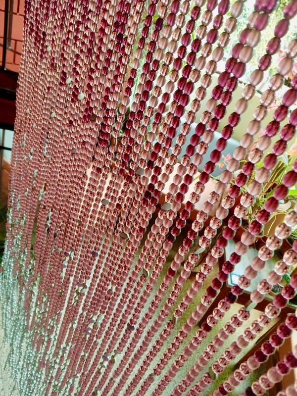 Purple Glass Beaded Room Divider Contemporary Interior Design