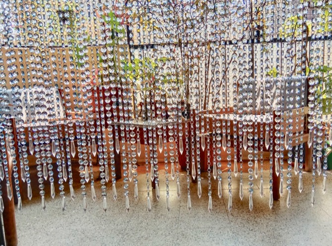 Interior Blue Bead Curtain Drop Shape Crystal Beads For Bead Curtain Aesthetic