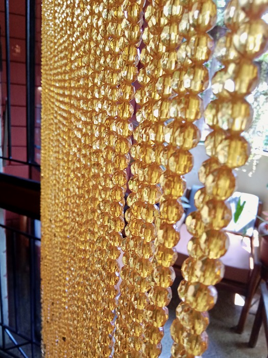 Interior Design Yellow Gold Crystal Beaded Curtain Interior Doorway Accent With Sparkling Beadwork