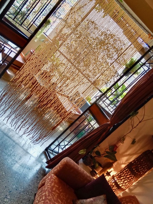 Interior Design Yellow Gold Crystal Beaded Curtain Sunshine Yellow Living Room Dining Room Handmade Partition Screen