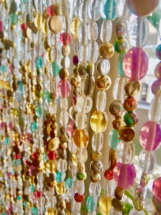 aurora borealis inspired glass bead curtain